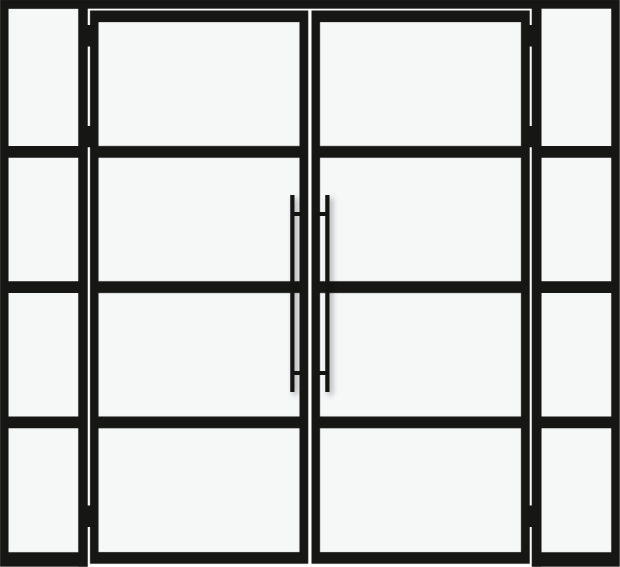 Dubbele pendeldeuren met zijpanelen